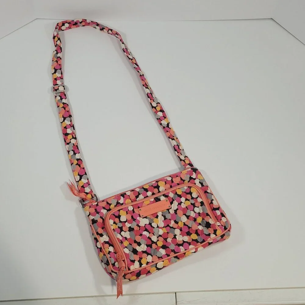 Vera Bradley Crossbody Bag Adjustable‎ Strap Card Holder Pixie Confetti Pink